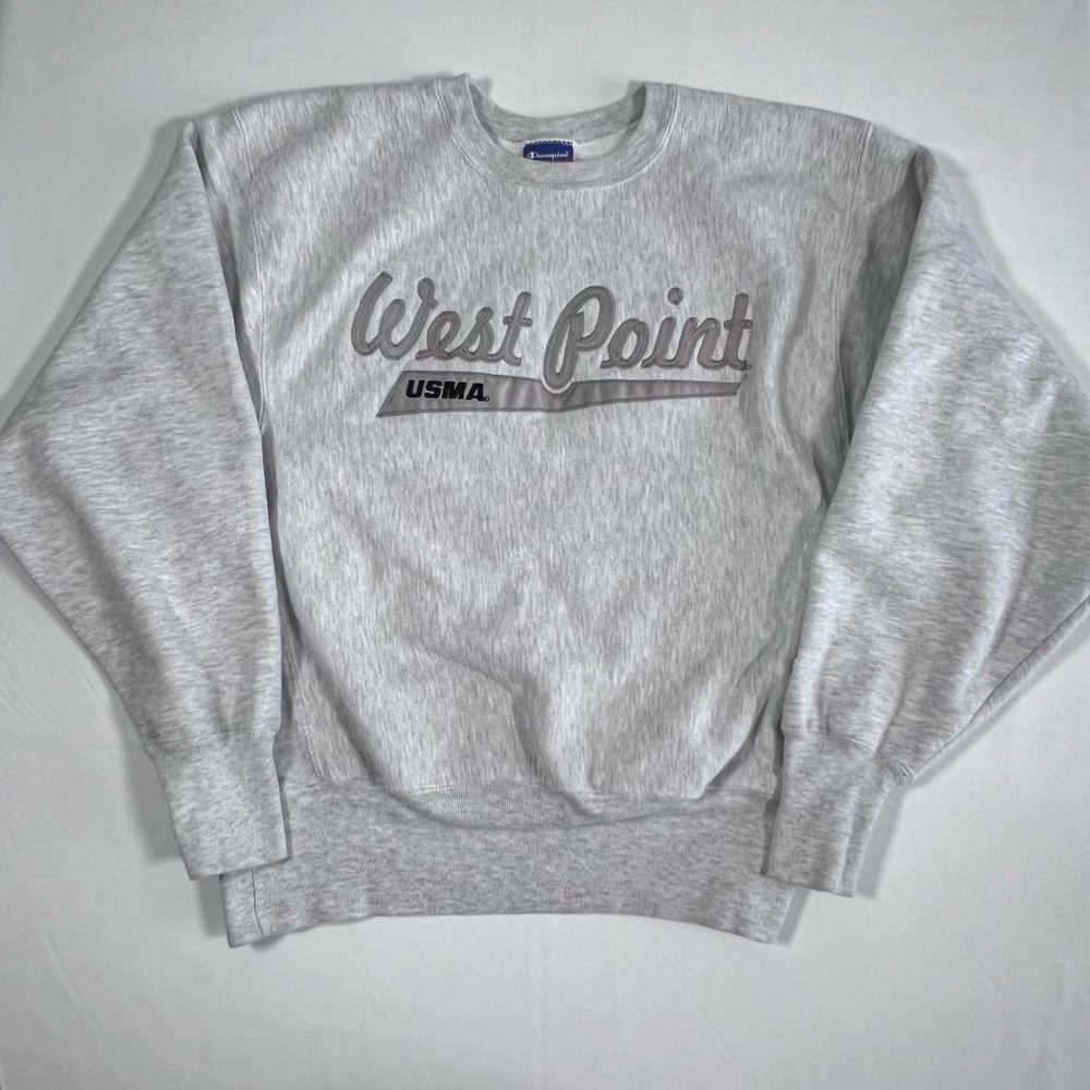 Champion Reverse Weave West Point USMA Size Med Gray Crew Neck Sweatshirt VTG nn